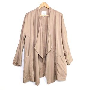 John Mark tan Open closure waterfall jacket